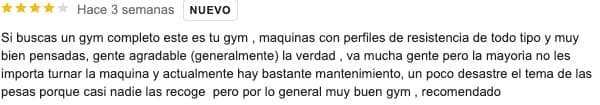 opiniones en Google del gym cr7 en Gandia